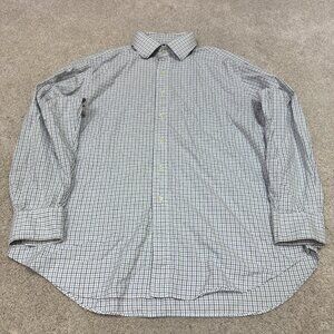 Polo Ralph Lauren Button Down Shirt White Black Blue Long Sleeve Men’s 17 1/2
